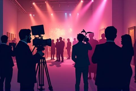 Detail image showing media covering an artistic event