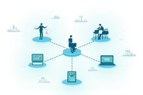 Detail image visualizing the elements of a publicity campaign
