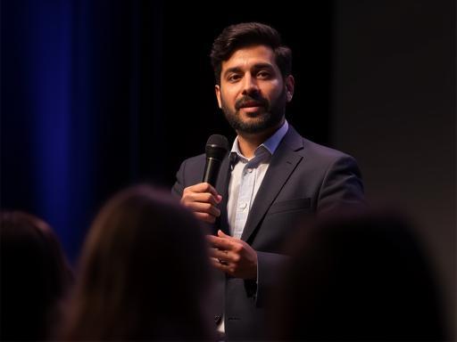 Filmmaker Aarav Singh speaking at a film festival Q&A session